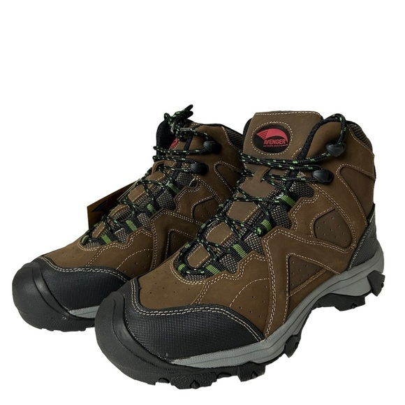 Avenger A7710 Crosscut Leather Steel Toe Work Boots Waterproof Wide Width Men 7W main image 6